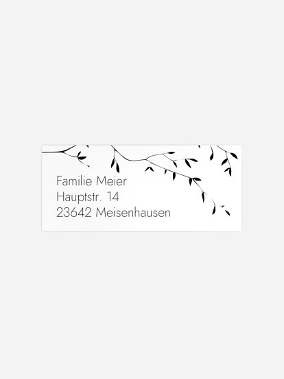 Absenderaufkleber Trauer Zweige