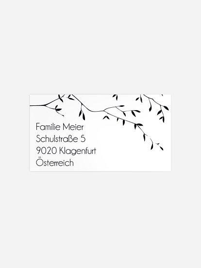 Empfängeraufkleber Trauer Zweige