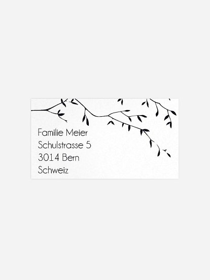 Empfängeraufkleber Trauer Zweige