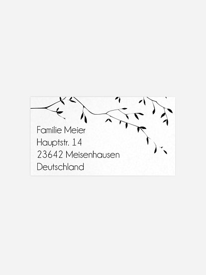 Empfängeraufkleber Trauer Zweige