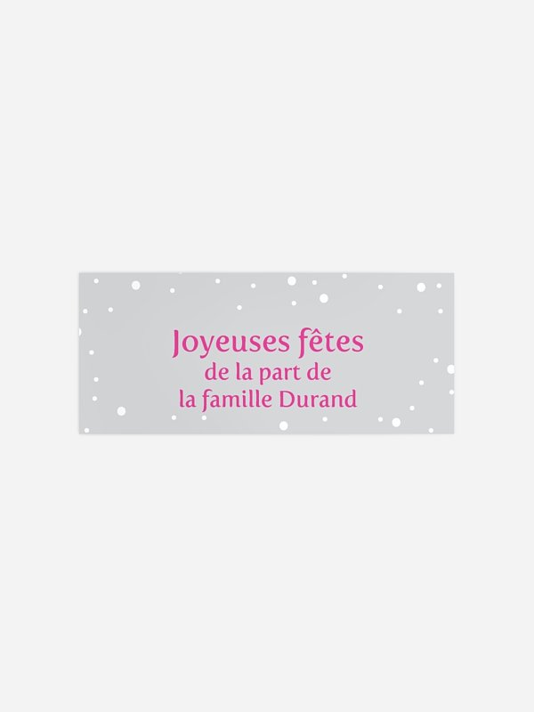 Étiquette cadeau Noël Neige