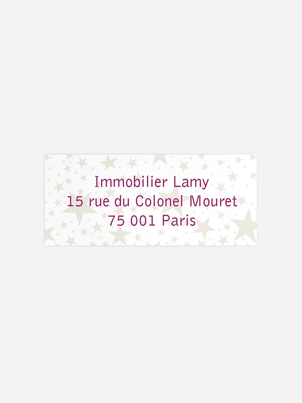 Étiquette expéditeur voeux entreprise Sapin étoilé