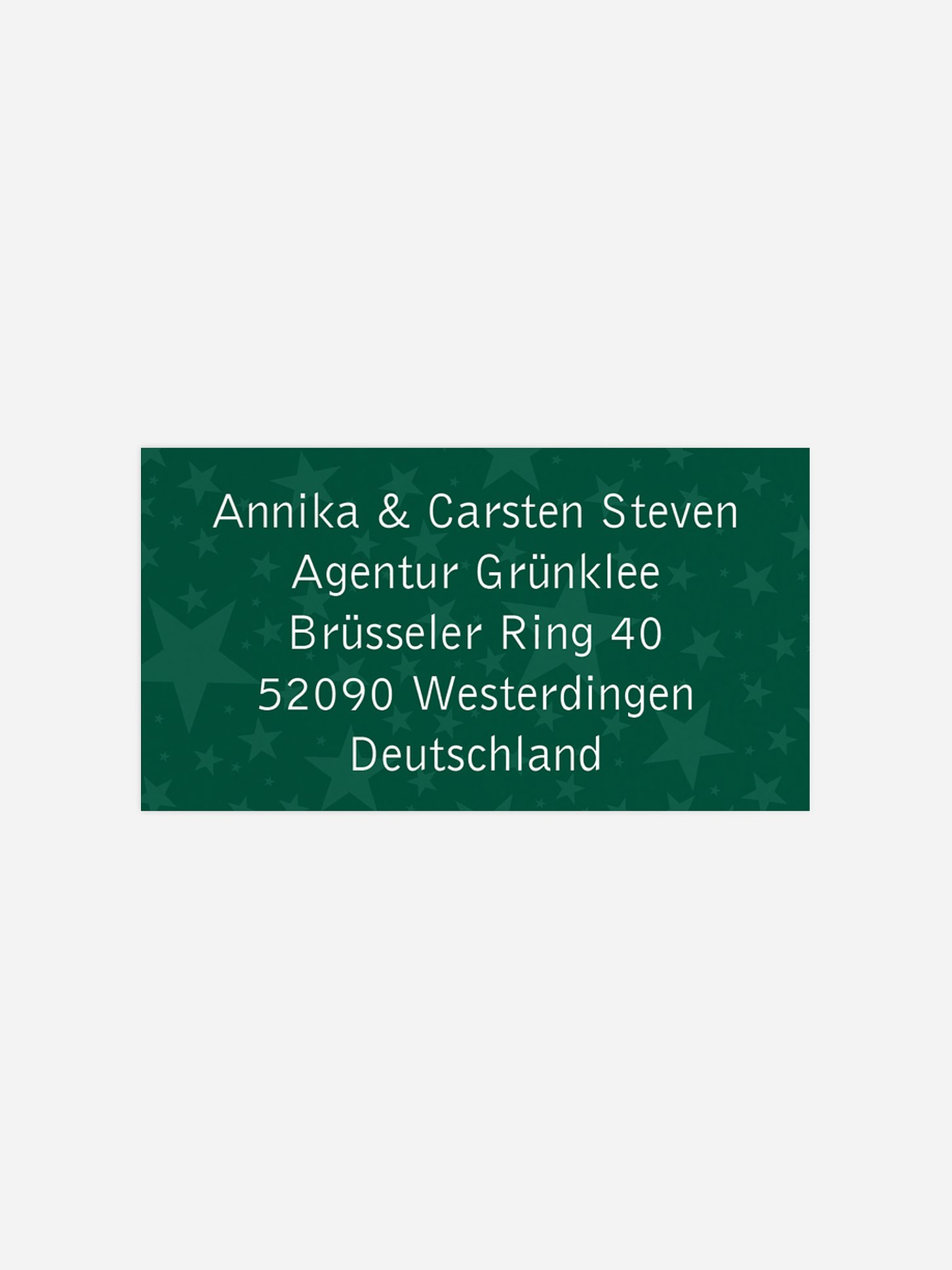 Empfängeraufkleber Sternbaum