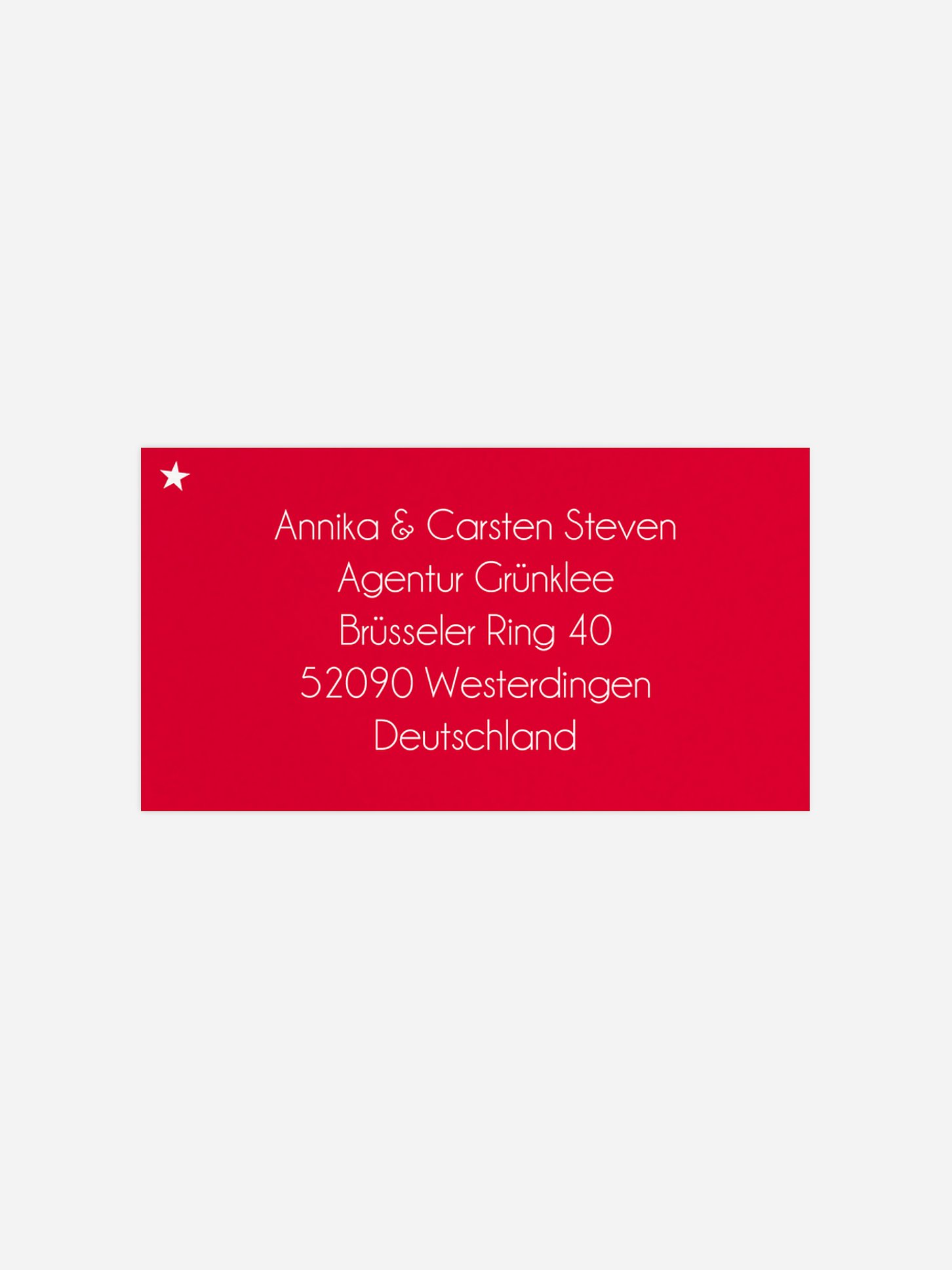 Empfängeraufkleber Kristallstern