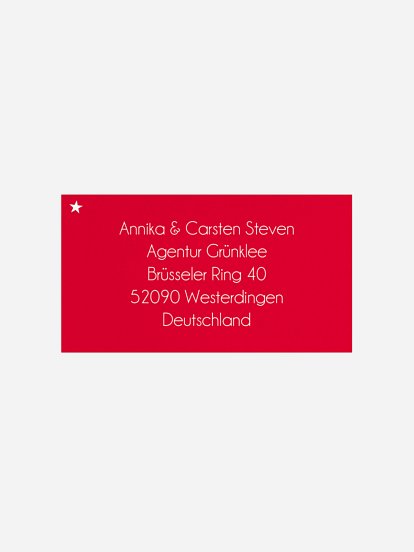 Empfängeraufkleber Kristallstern