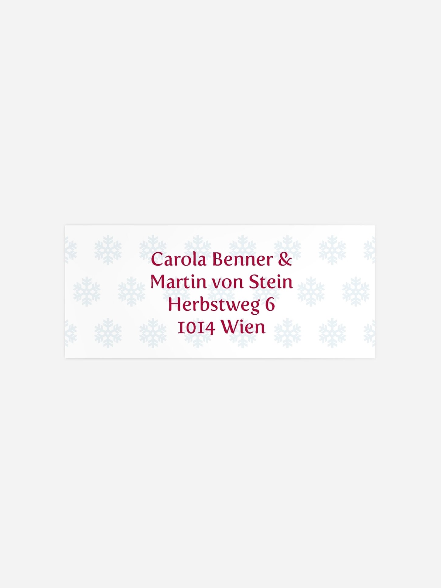 Absenderaufkleber geschäftl. Weihnachten Schneeflocke