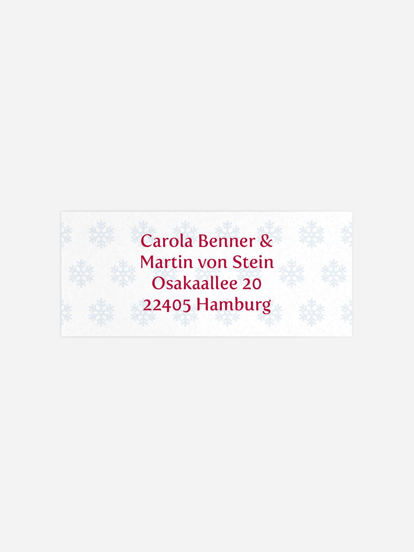 Absenderaufkleber geschäftl. Weihnachten Schneeflocke
