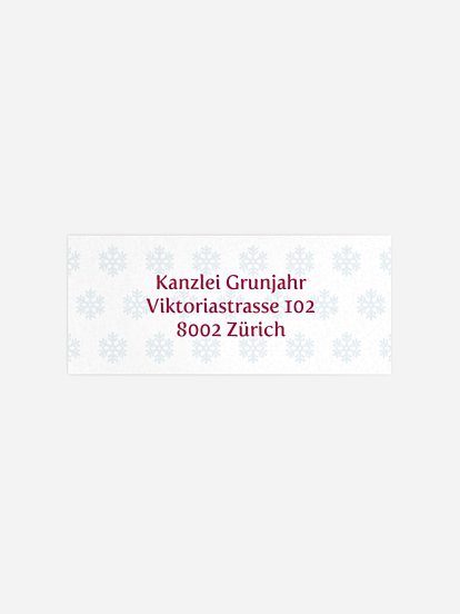 Absenderaufkleber geschäftl. Weihnachten Schneeflocke