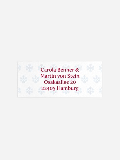 Absenderaufkleber geschäftl. Weihnachten Schneeflocke
