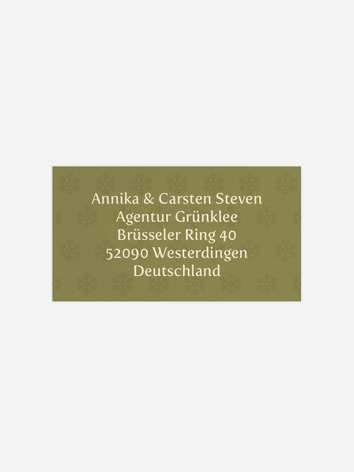 Empfängeraufkleber Schneeflocke