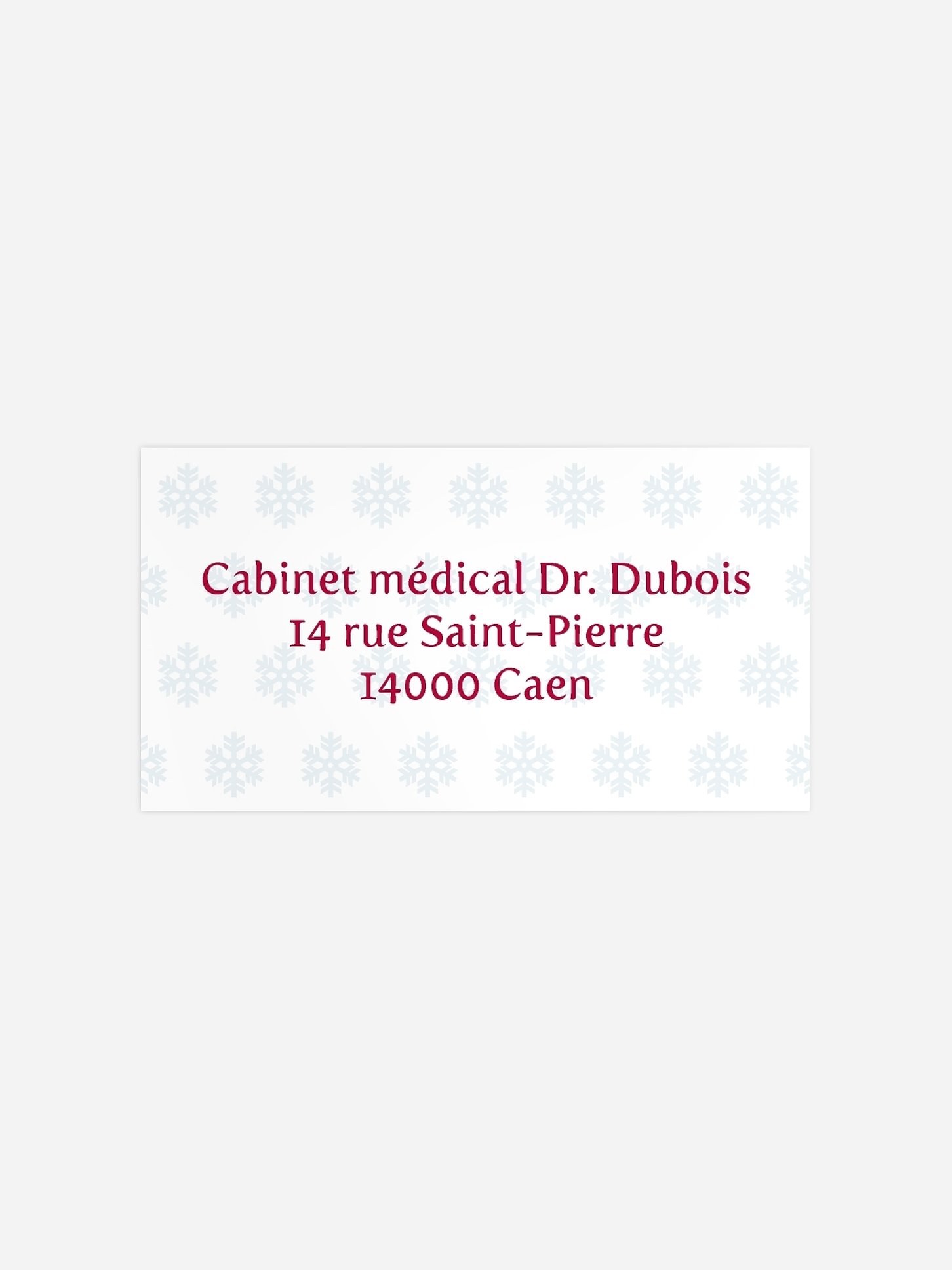 Étiquette destinataire voeux entreprise Flocon