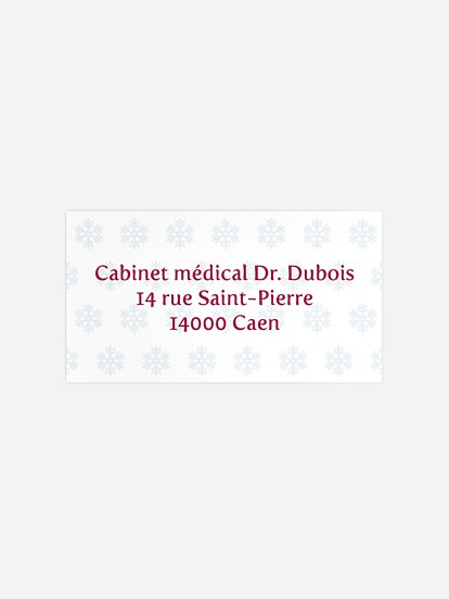 Étiquette destinataire voeux entreprise Flocon