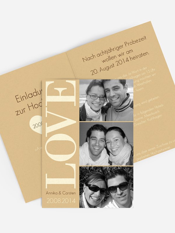 Hochzeitseinladung LOVE