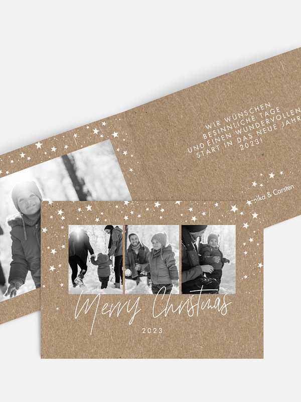 Weihnachtskarte Wunderbarer Winter Kraftpapier