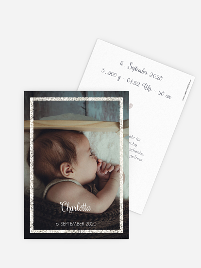 Geburtskarte Golden Frame