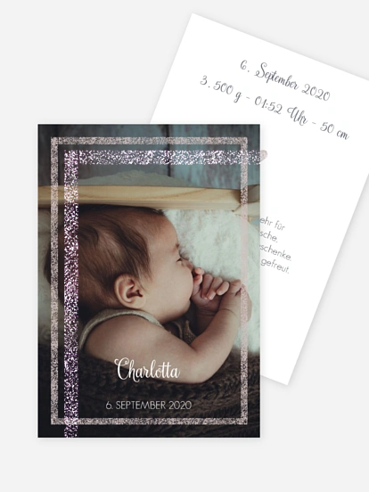 Geburtskarte Golden Frame