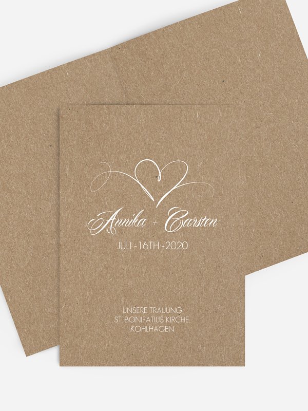 Kirchenheft Hochzeit Herzschlag Kraftpapier
