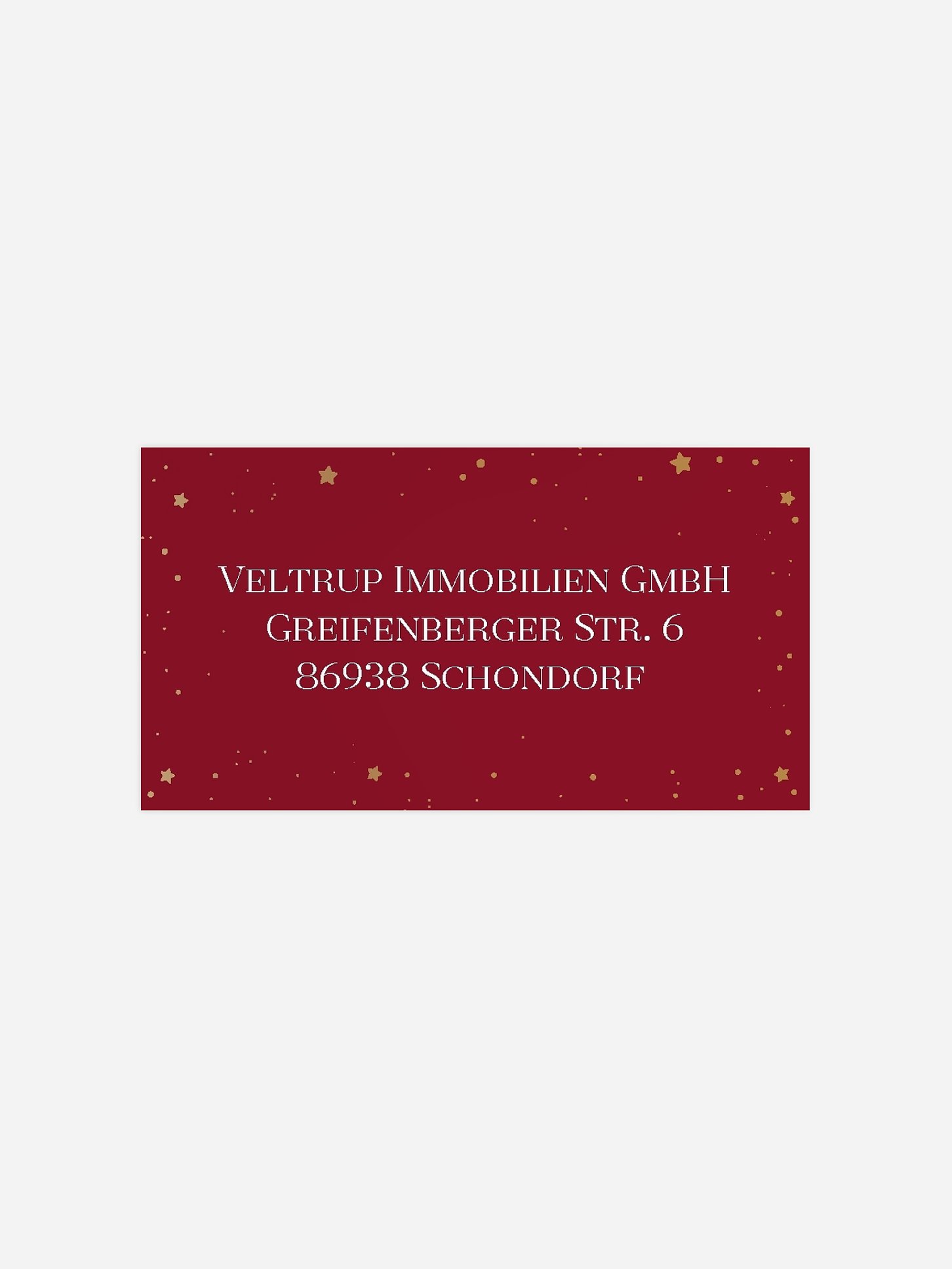 Empfängeraufkleber geschäftl. Weihnachten Weihnachtsglanz