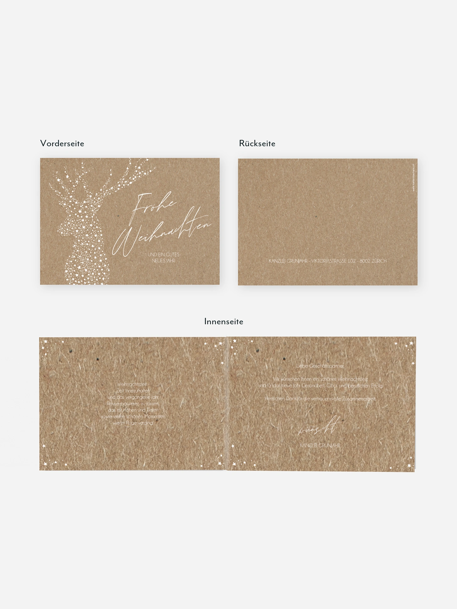 Weihnachtsfeier Golden Deer Kraftpapier