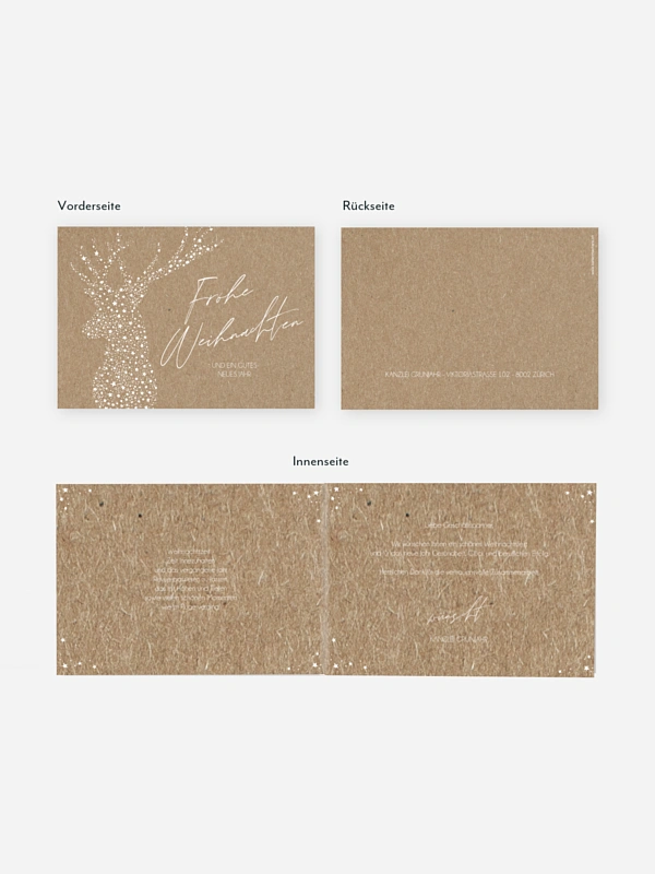 Weihnachtsfeier Golden Deer Kraftpapier