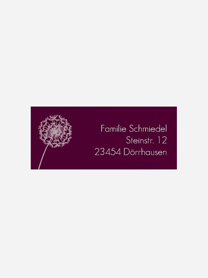 Absenderaufkleber Trauer Pusteblume