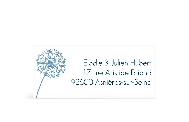 Étiquette expéditeur baptême Pissenlit