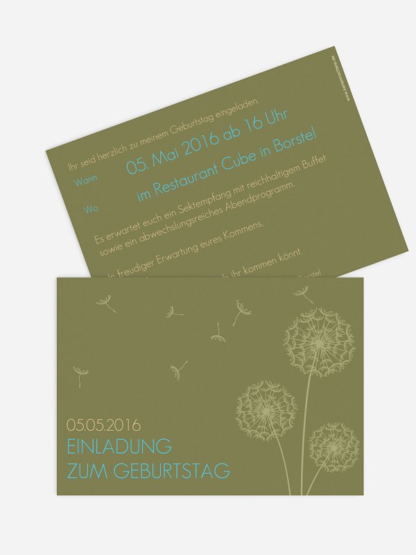 Geburtstagseinladung Pusteblume