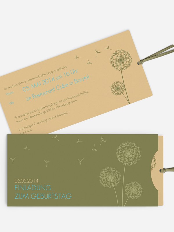 Geburtstagseinladung Pusteblume