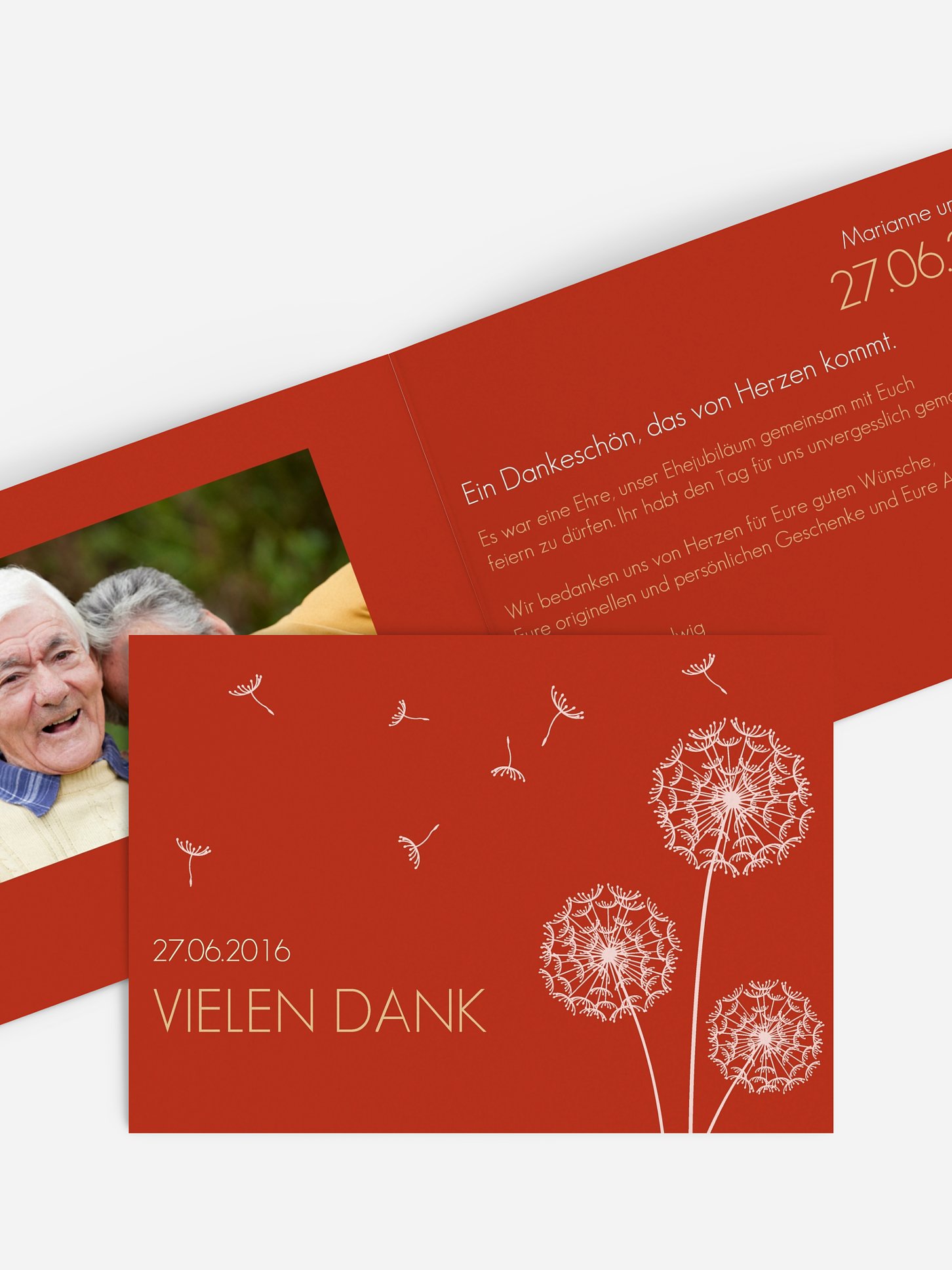 Danksagung zur Goldenen Hochzeit Pusteblume