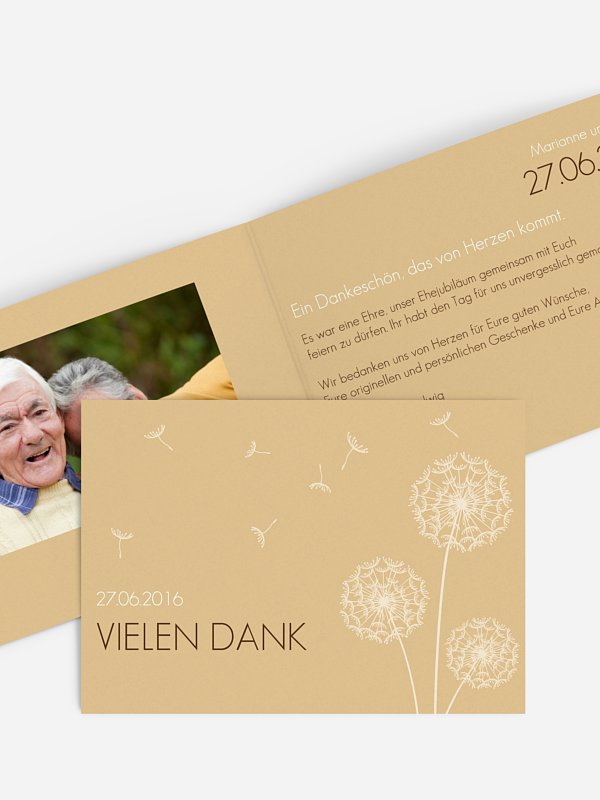 Danksagung zur Goldenen Hochzeit Pusteblume