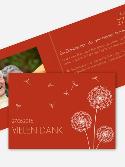 Danksagung zur Goldenen Hochzeit Pusteblume