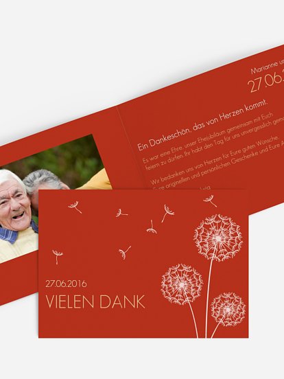 Danksagung zur Goldenen Hochzeit Pusteblume