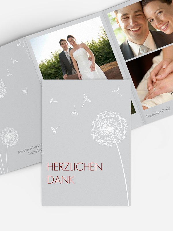 Dankeskarte Hochzeit Pusteblume