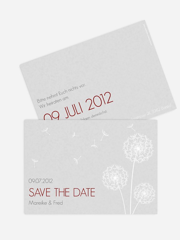 Save-the-Date Karte Pusteblume