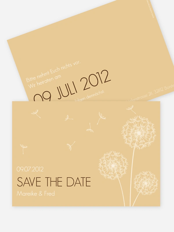 Save-the-Date Karte Pusteblume