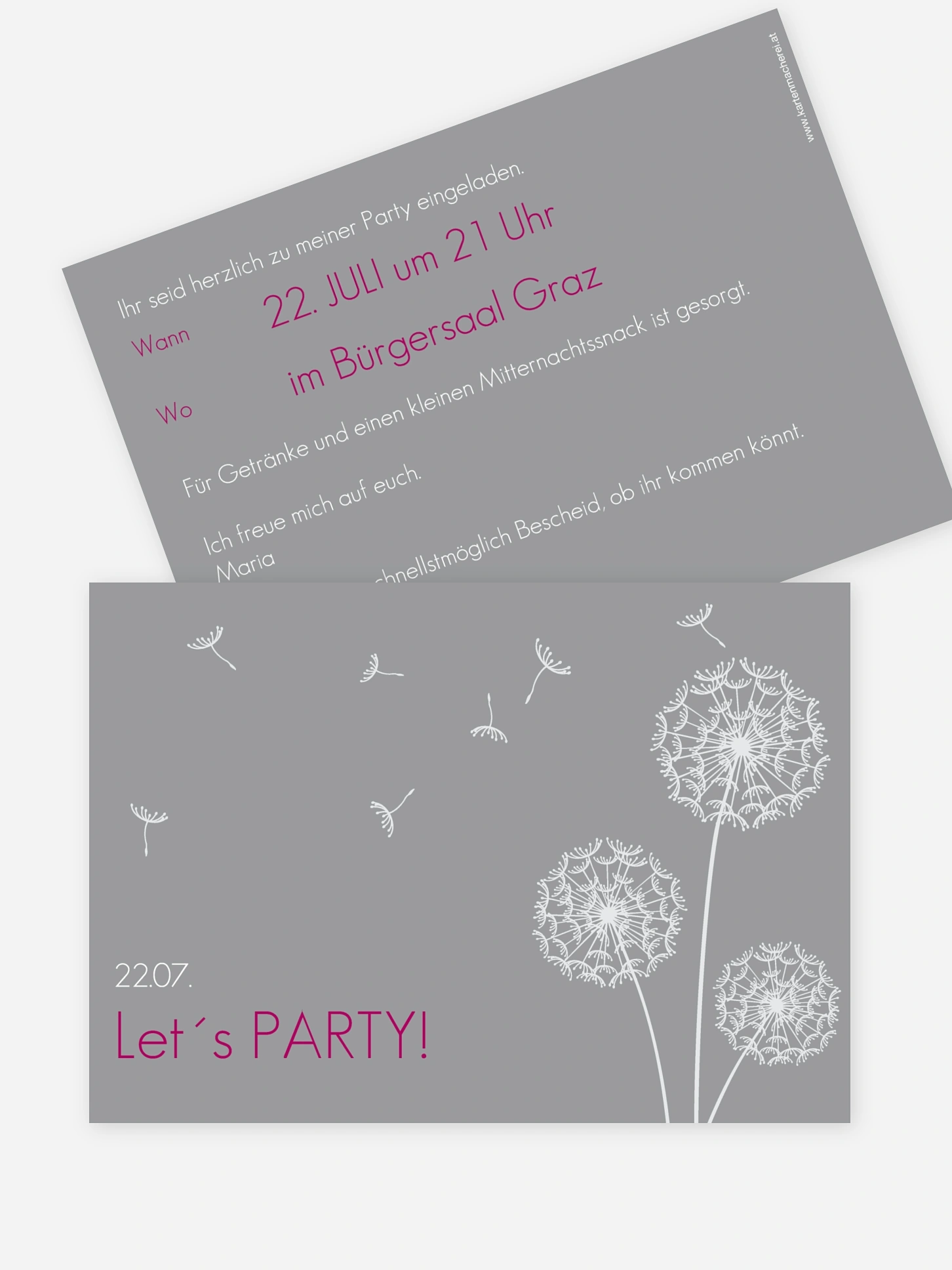Partyeinladung Pusteblume