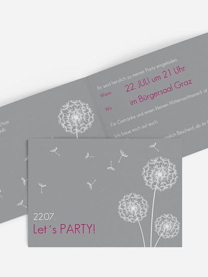 Partyeinladung Pusteblume