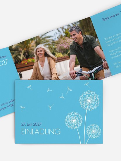 Einladung zur Silberhochzeit Pusteblume