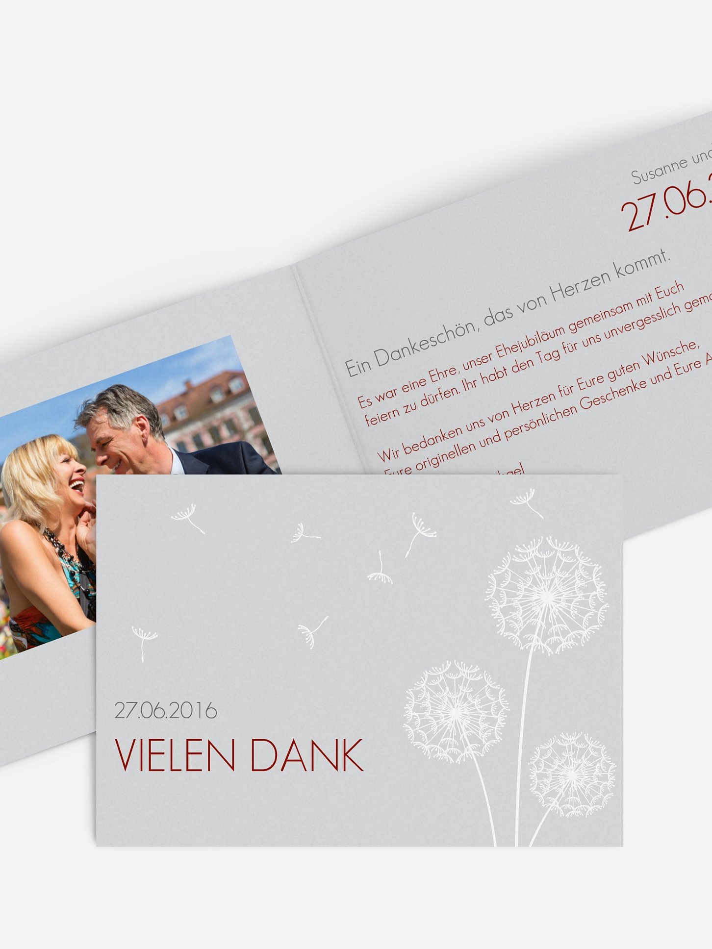 Danksagung zur Silberhochzeit Pusteblume
