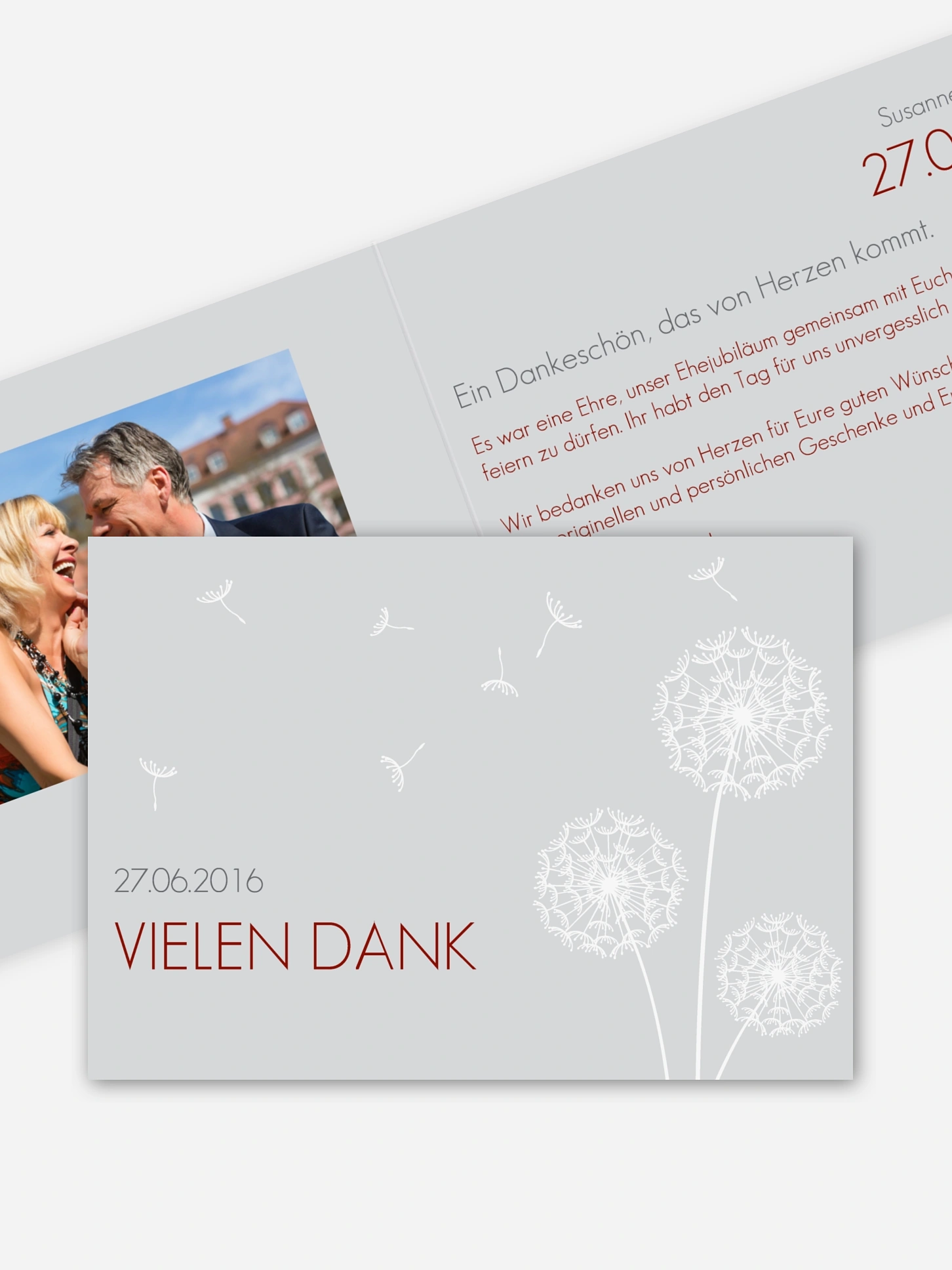 Danksagung zur Silberhochzeit Pusteblume