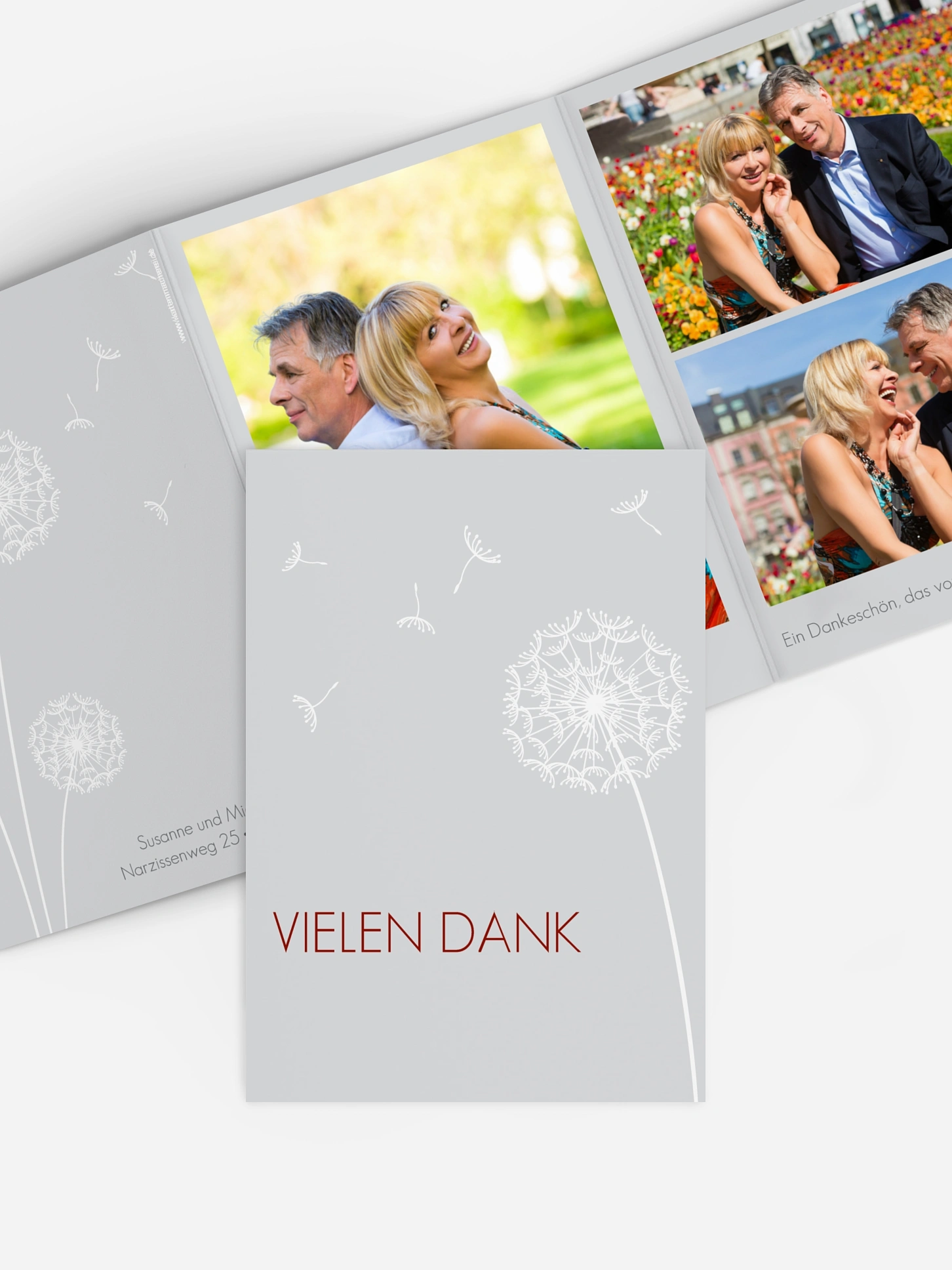 Danksagung zur Silberhochzeit Pusteblume