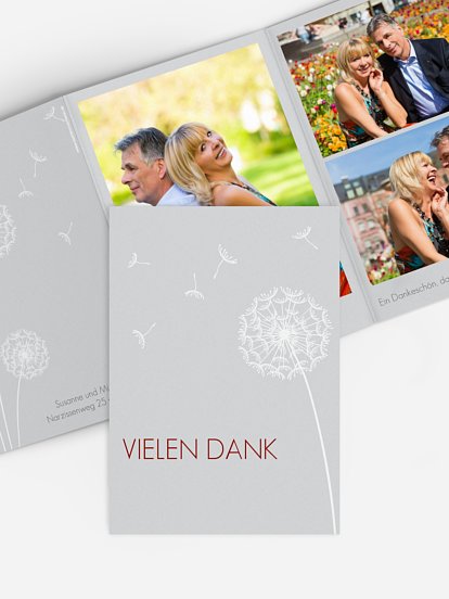 Danksagung zur Silberhochzeit Pusteblume