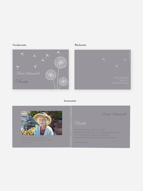 Trauerdanksagung Pusteblume