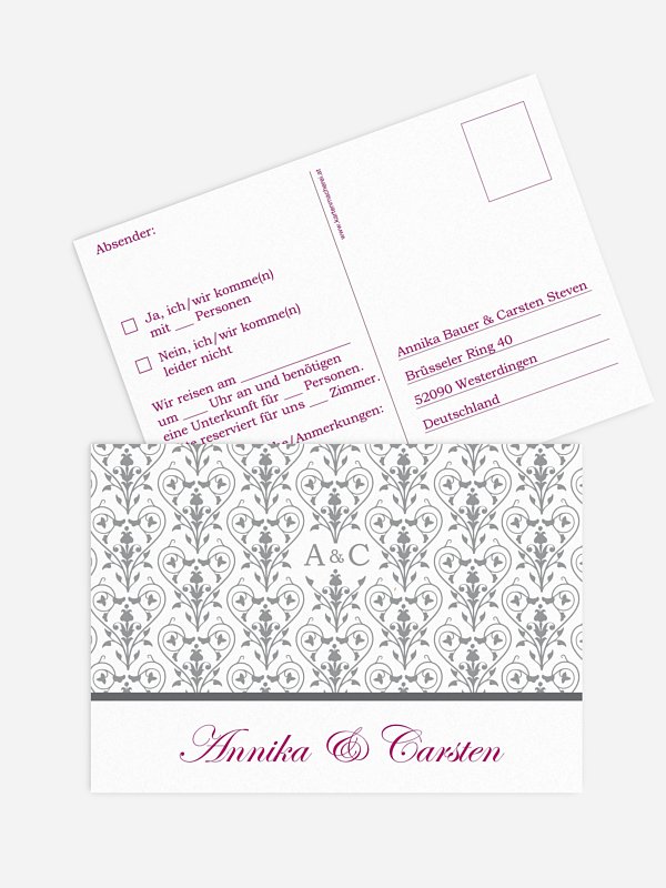 Antwortkarte Hochzeit Vintage