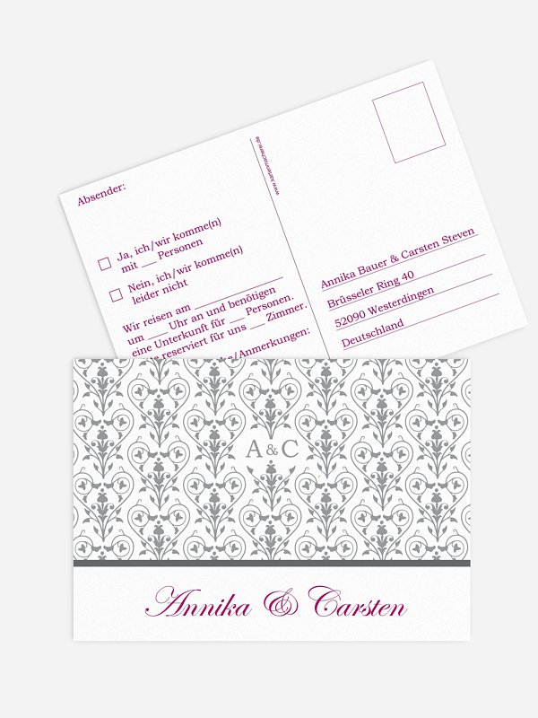 Antwortkarte Hochzeit Vintage
