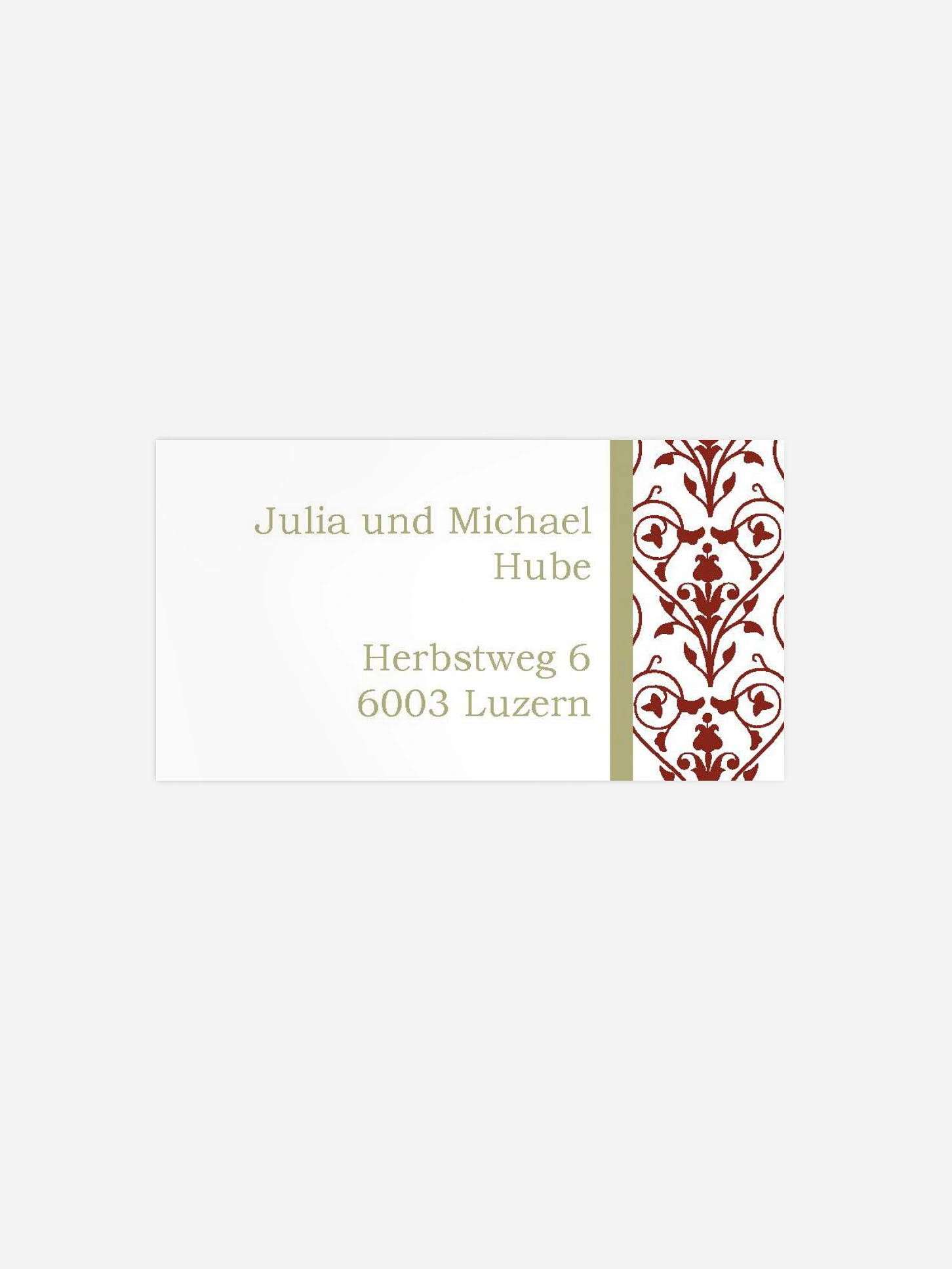 Empfängeraufkleber Silberhochzeit Vintage