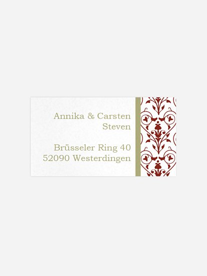 Empfängeraufkleber Silberhochzeit Vintage