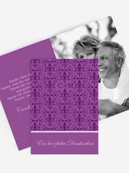 Danksagung zur Silberhochzeit Vintage