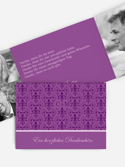 Danksagung zur Silberhochzeit Vintage