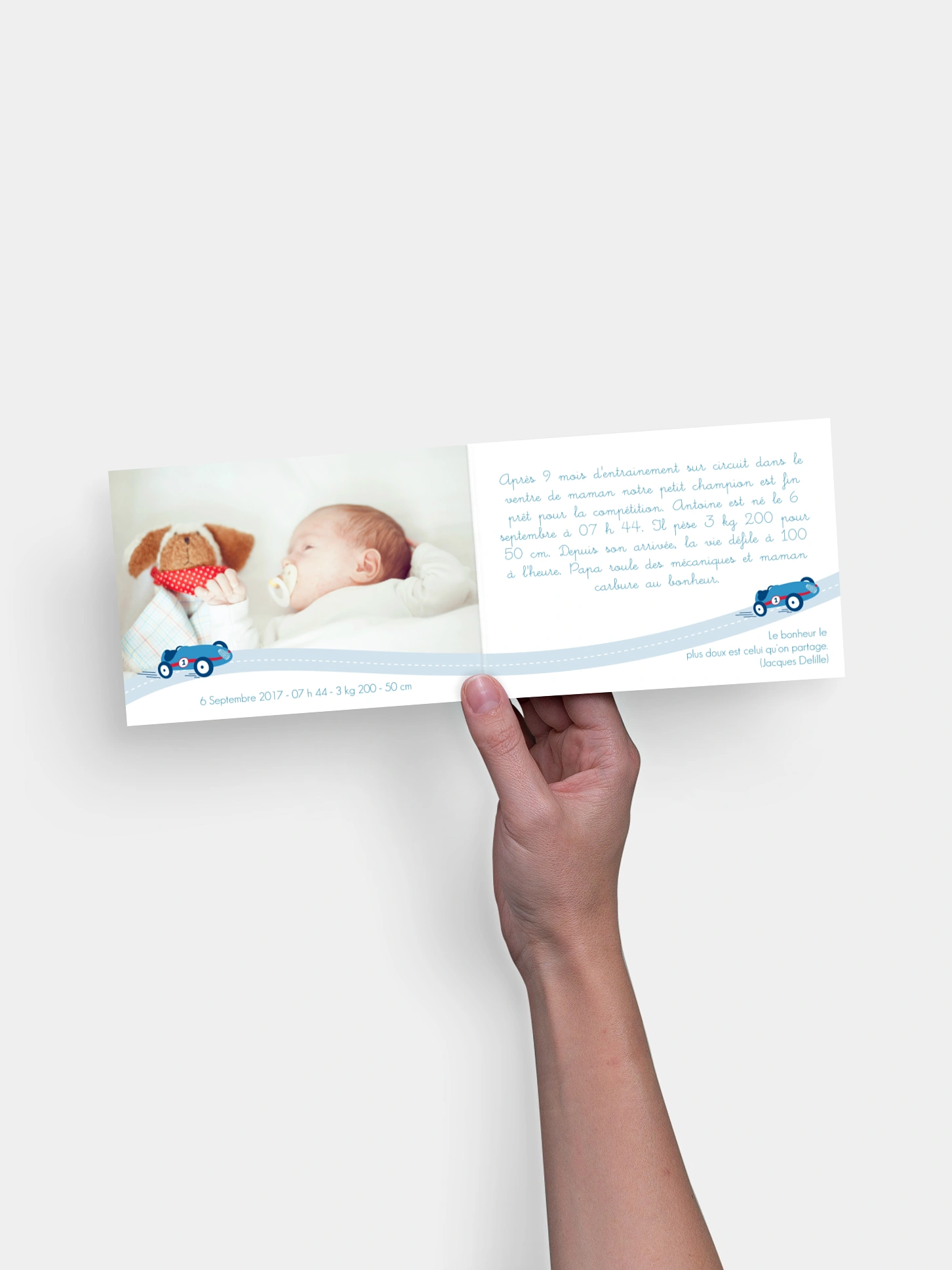 Faire-part naissance Voiture de course